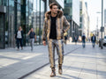 Python snakeskin printed tracksuit with fur-trim hooded jacket and matching joggers