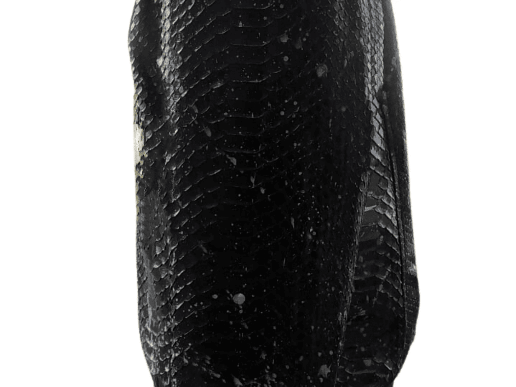 Black snakeskin-style zip hoodie jacket close-up of back fabric texture