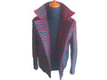 Snakeskin biker leather jacket with pointed collar, zip front, long sleeves, dark finish